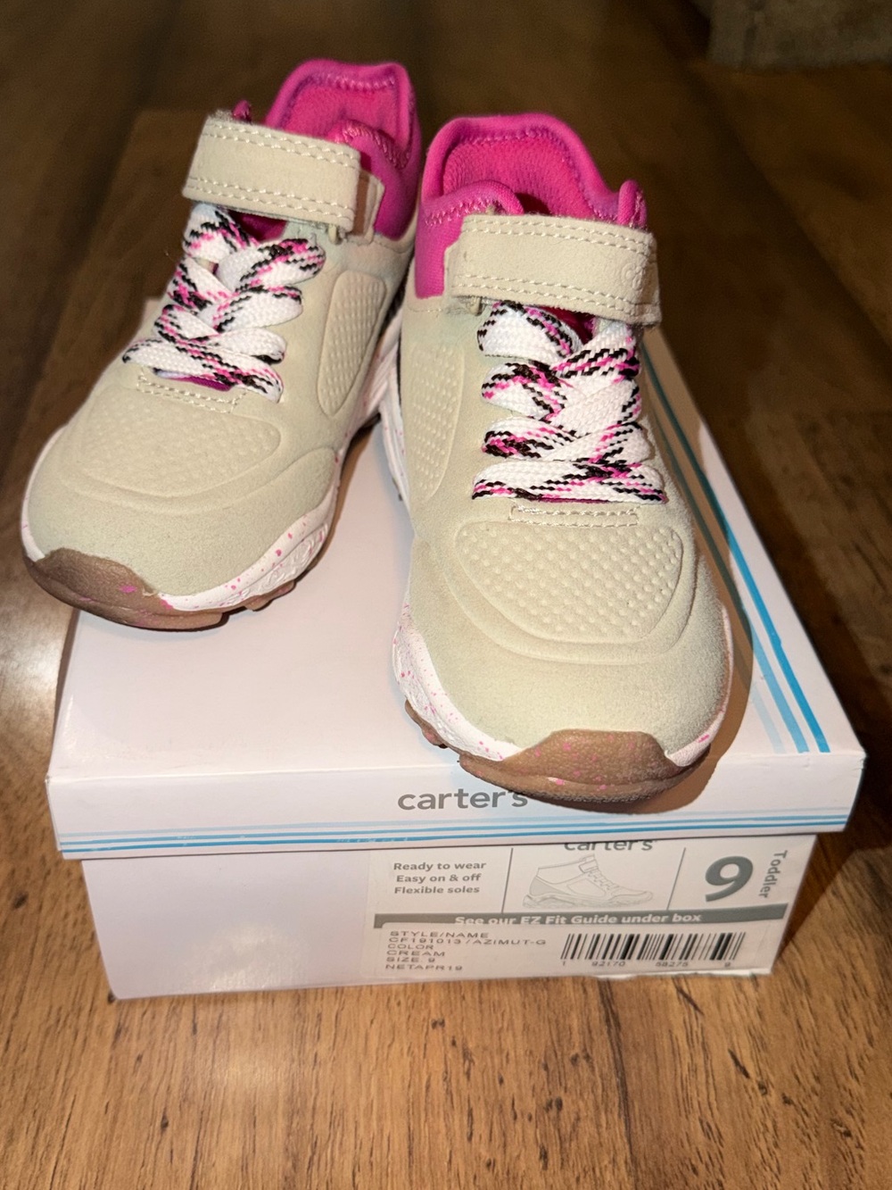Carter's Beige Sneakers with Pink Trim for Kids